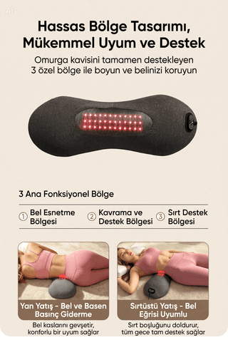 4'ü 1 Arada Elektrikli Akıllı Bel Masaj Yastığı - 6